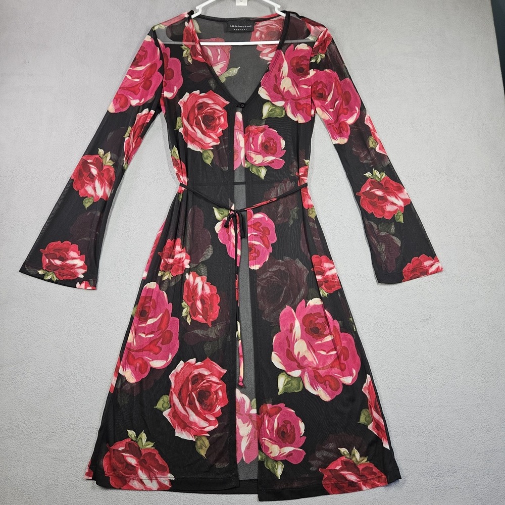Vintage Sheer Long Cardigan Floral Gothic Romantic Witchy Whimsigoth Whimsical